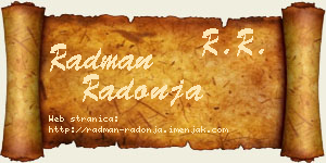 Radman Radonja vizit kartica